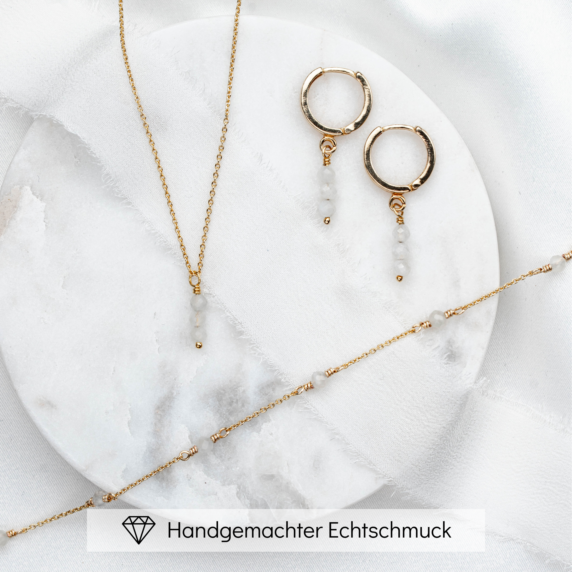 Luna | Brautschmuck Set mit Mondstein