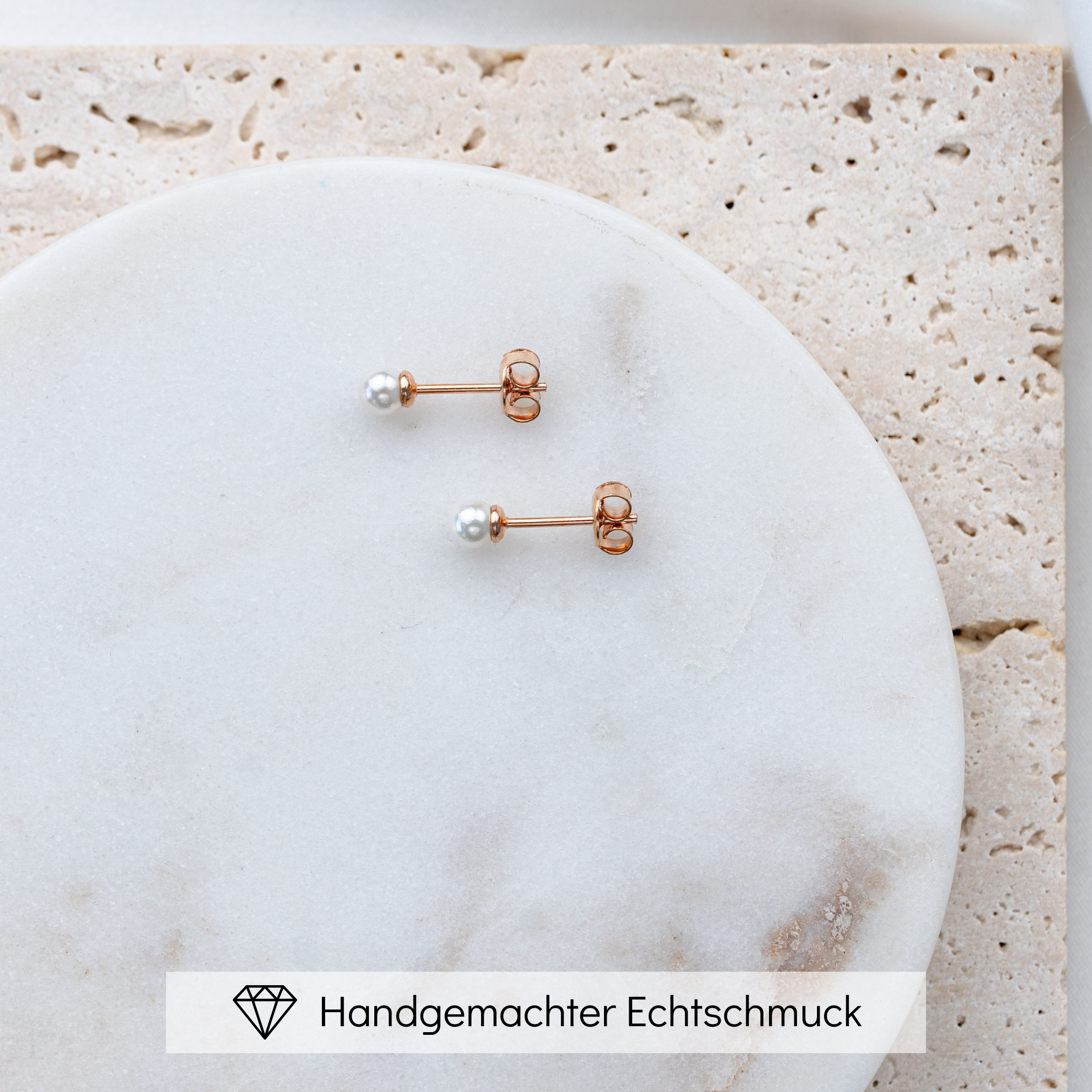 Perla 4mm | schlichte Perlenstecker Hochzeit