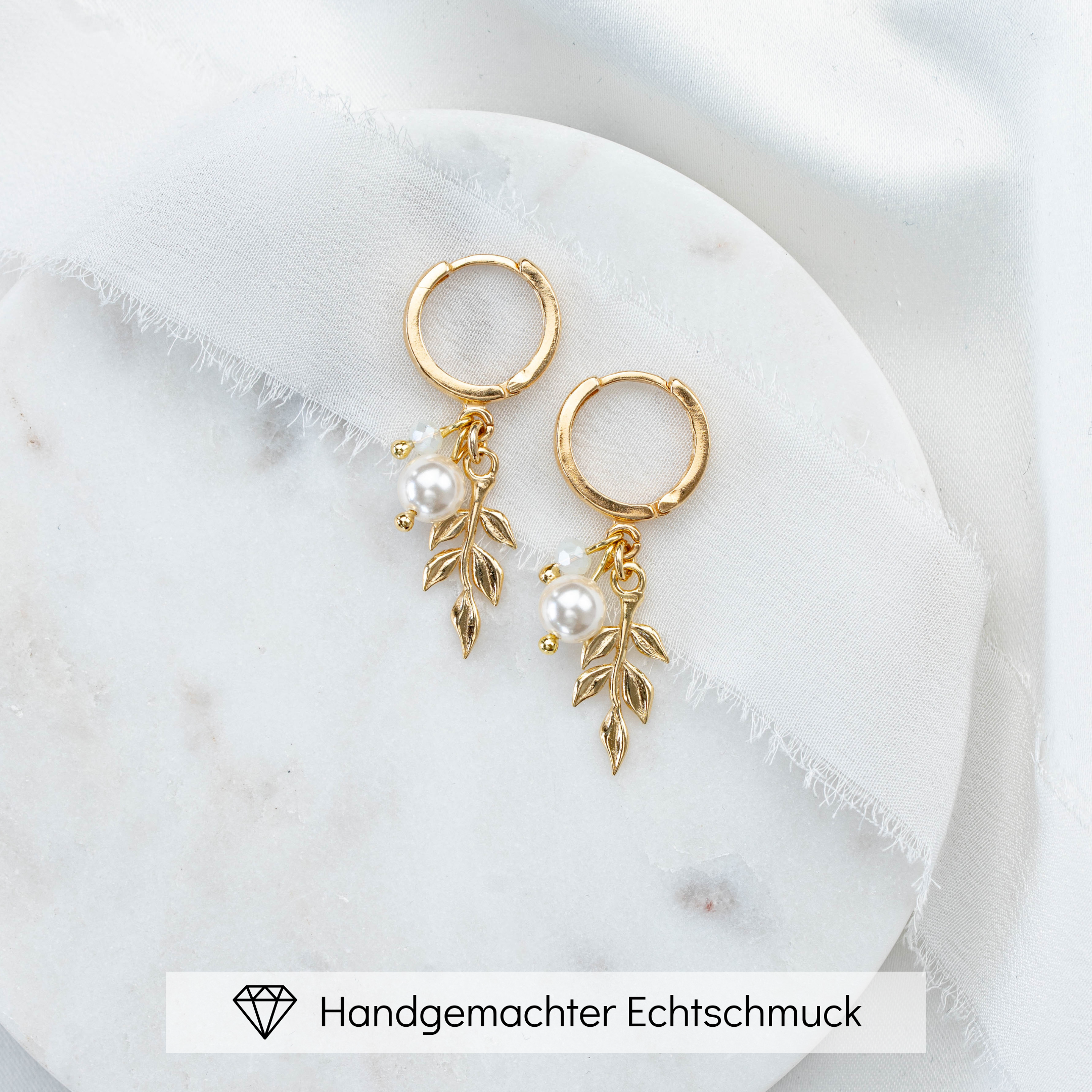 Resi | Brautcreolen mit Perle TEST hell