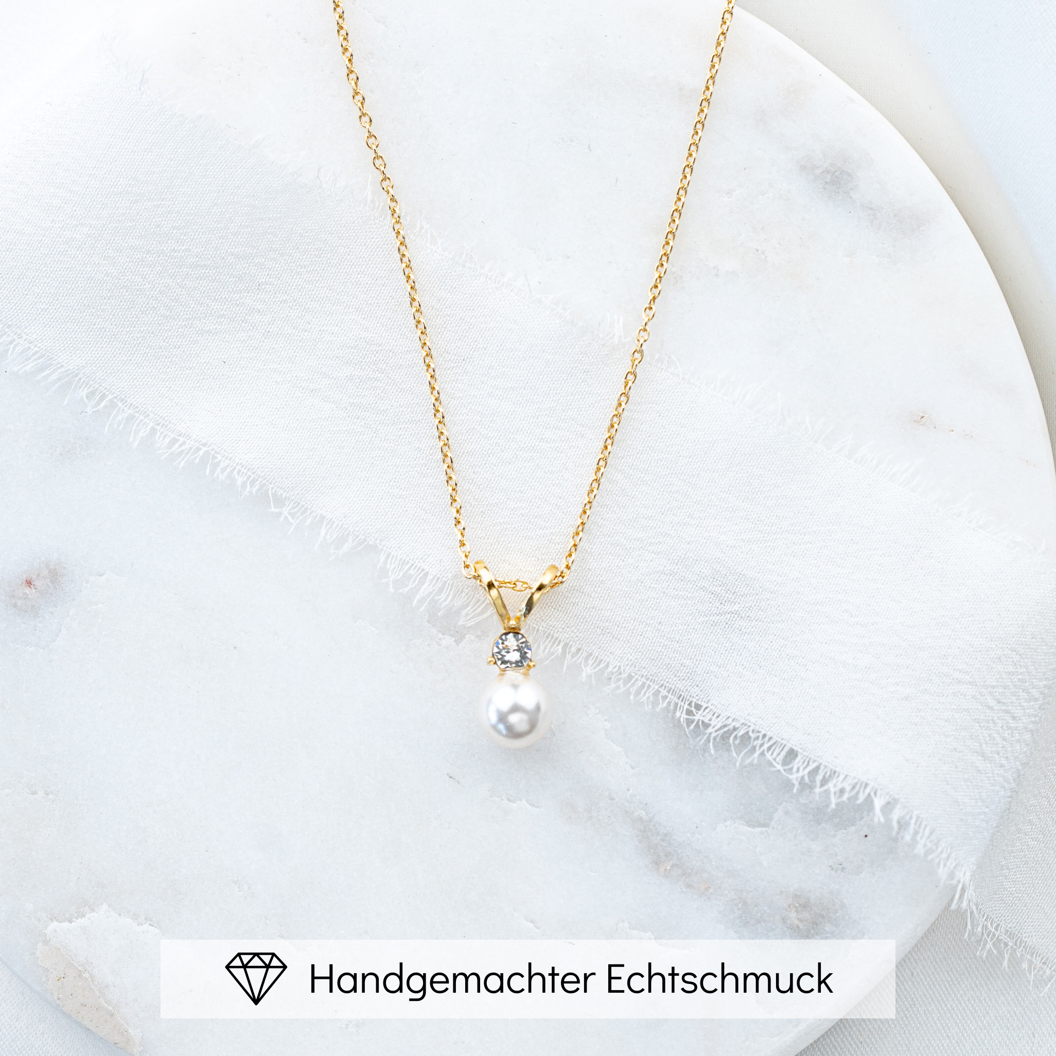 Smilla | Brautkette mit Perle und Zirkonia