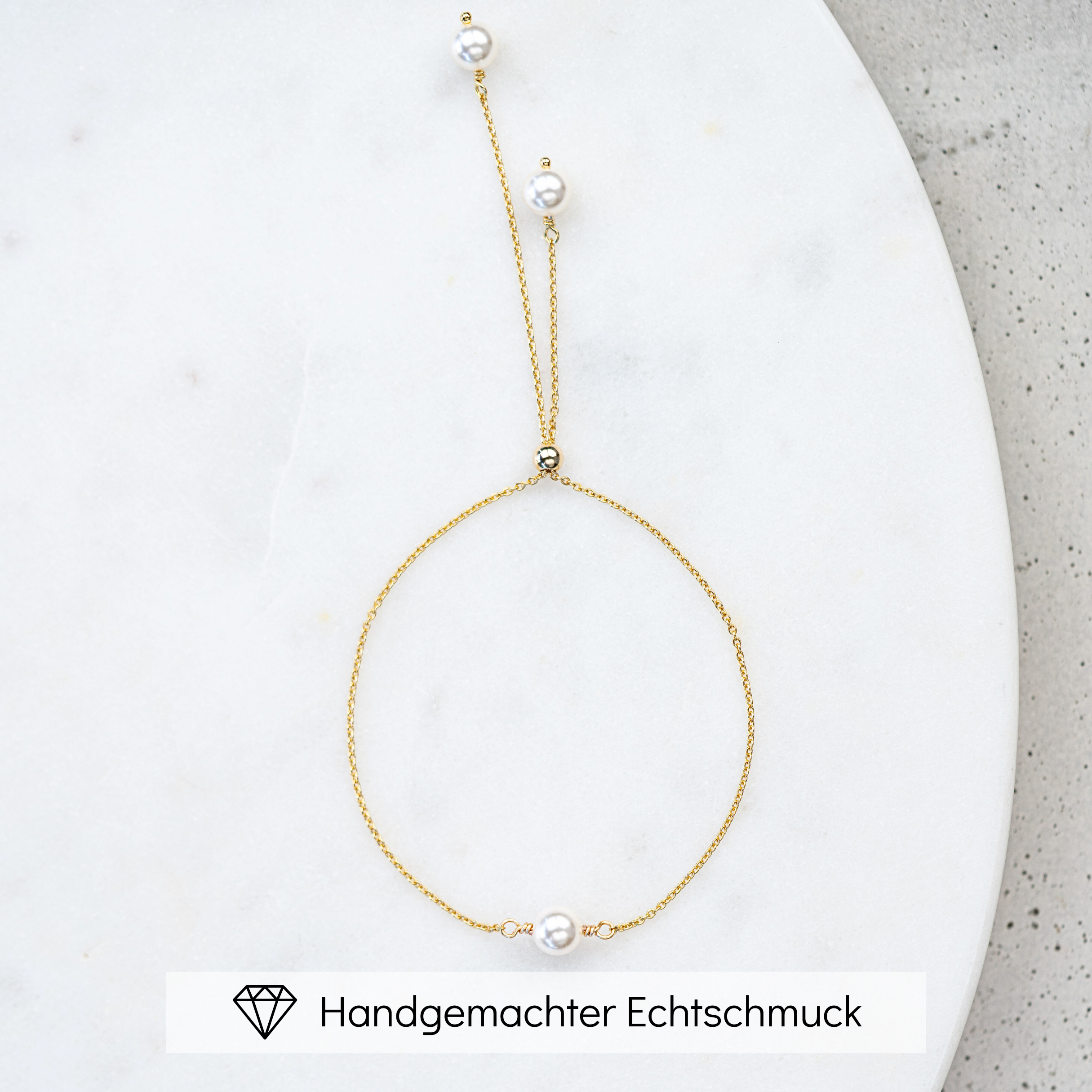 Valeria | Armband Hochzeit mit Perlenanhänger verstellbar