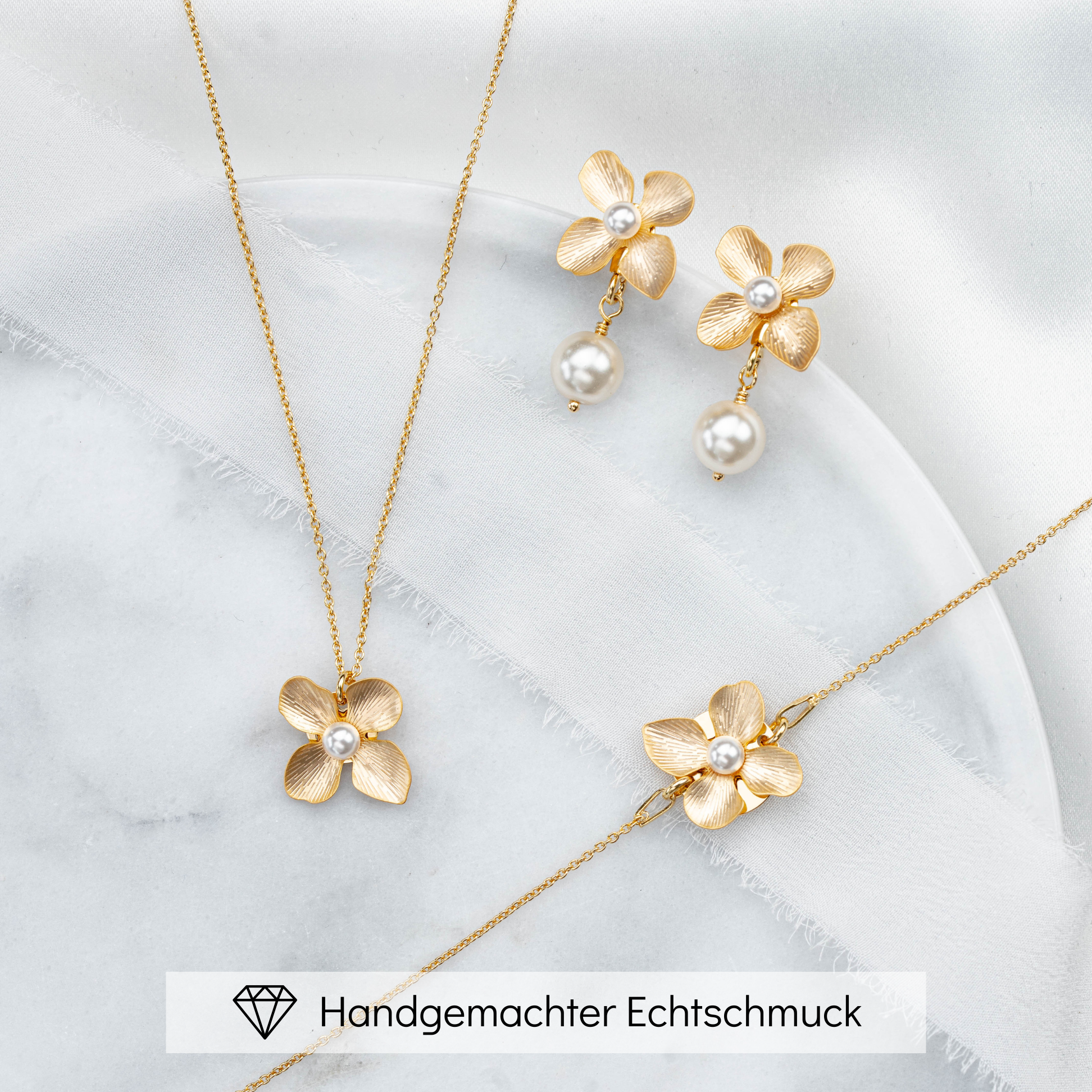 Victoria | Brautschmuck Set mit Blüten