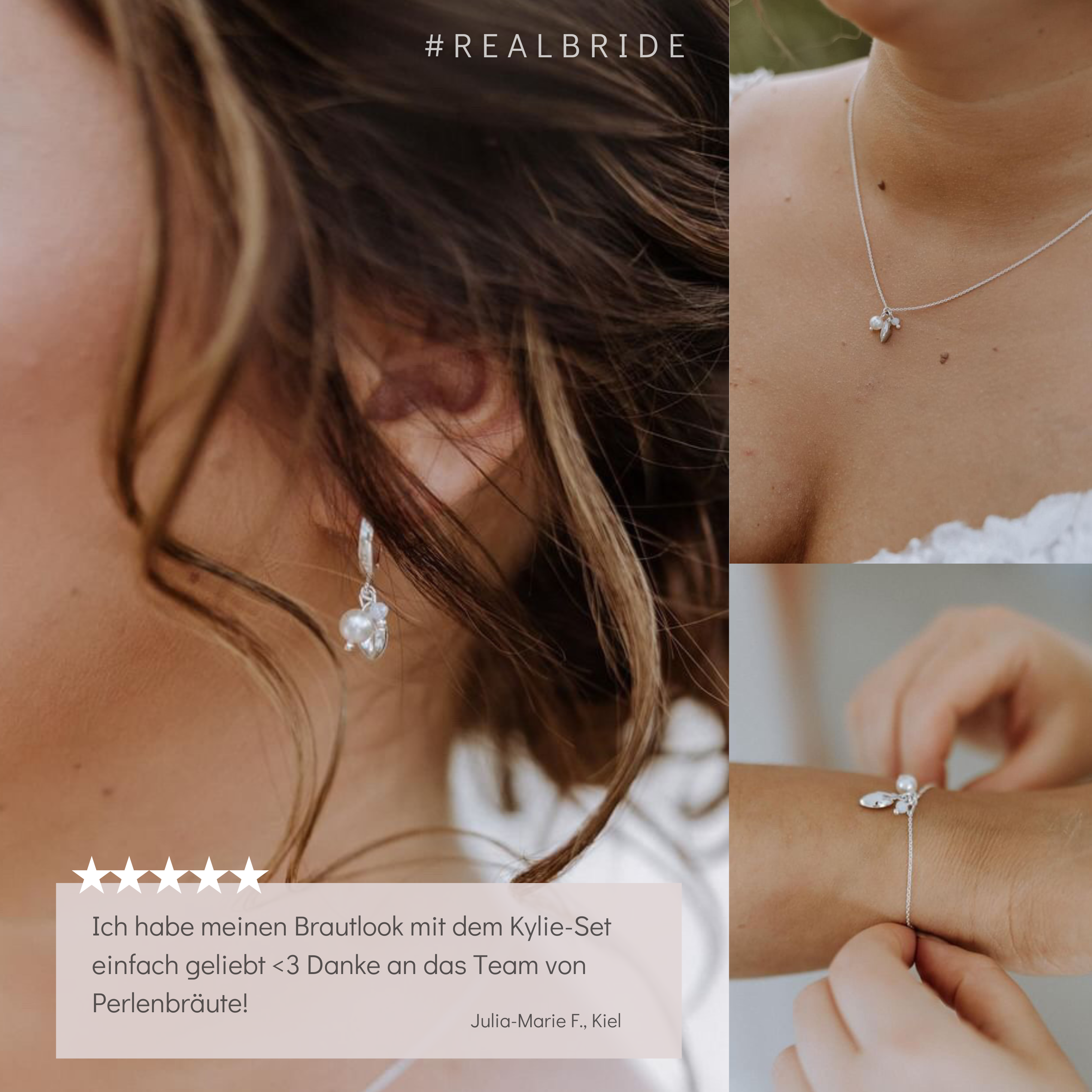 Kylie | Brautschmuck Set mit Perlen und Kristallen