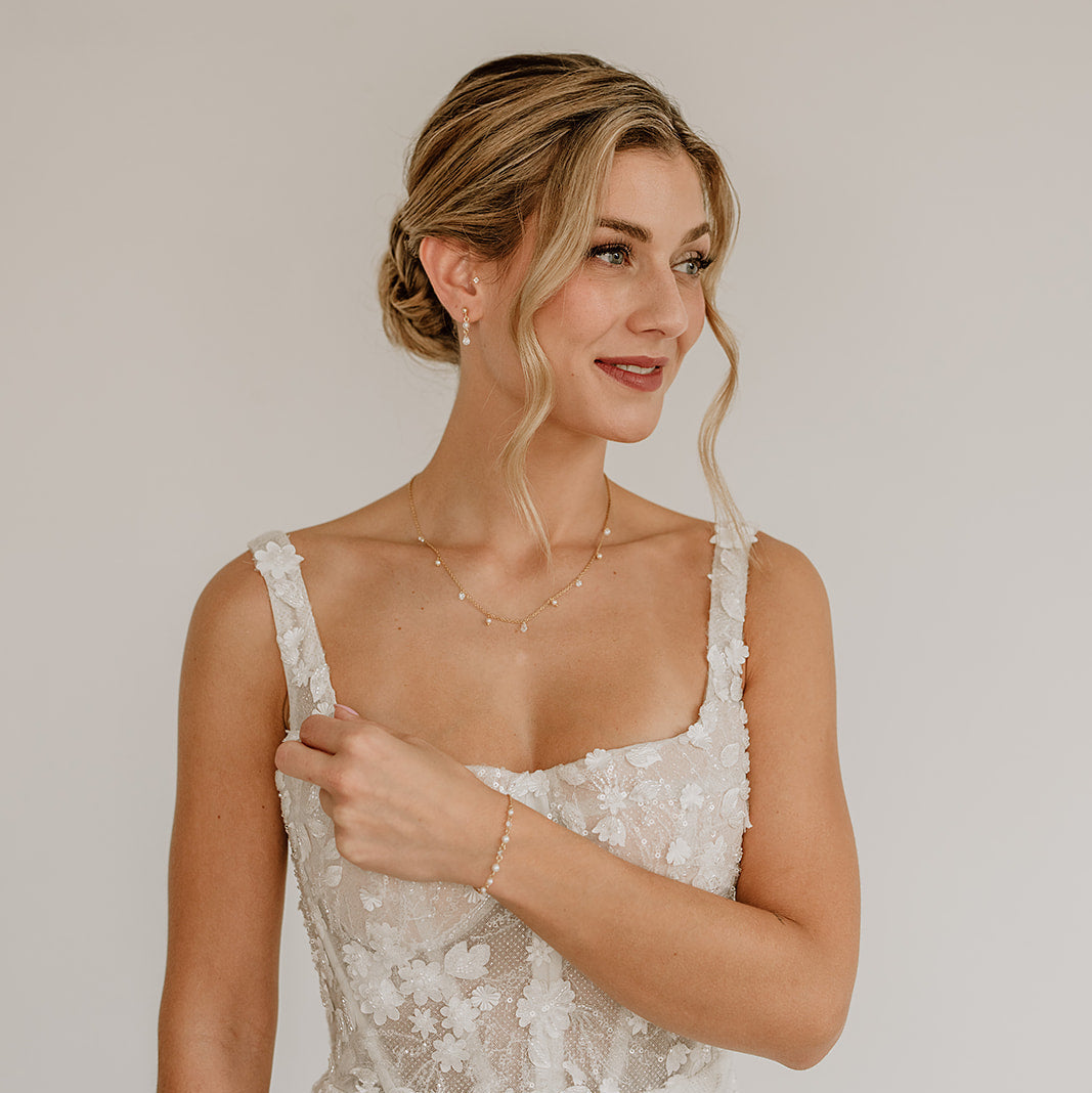 Amina | Brautschmuck Set mit Perlen