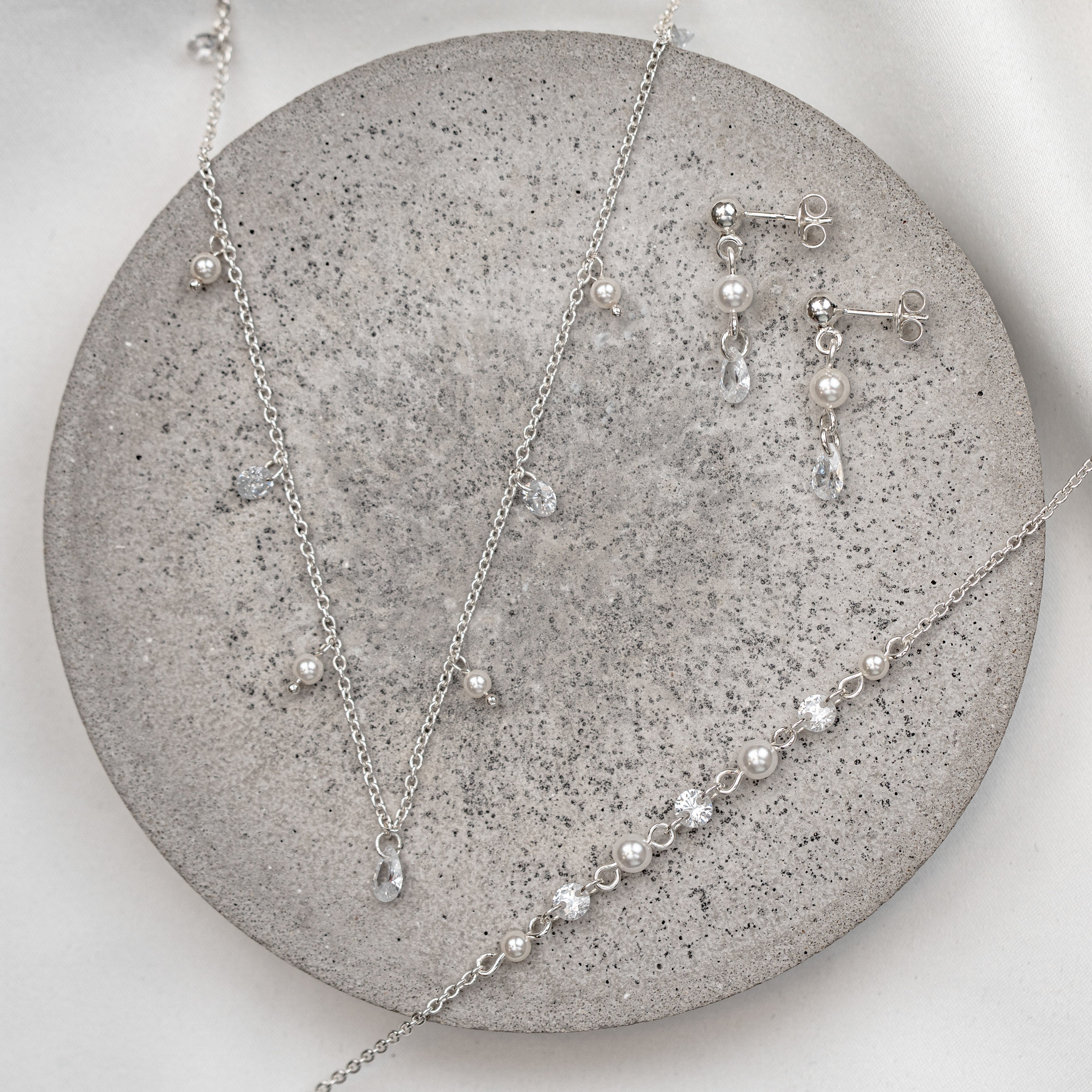 Amina | Brautschmuck Set mit Perlen