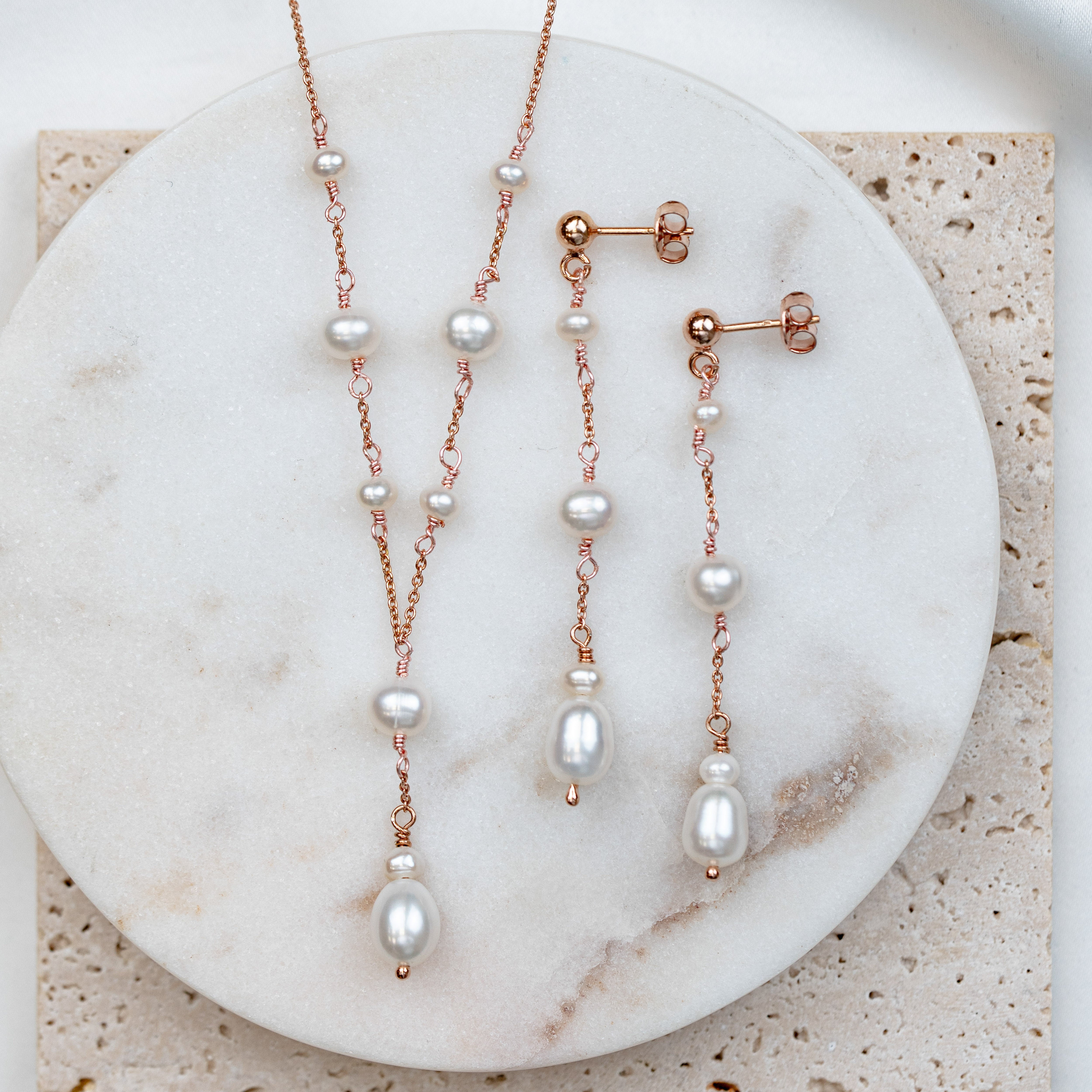 Joy | Brautschmuck Set mit echten Perlen