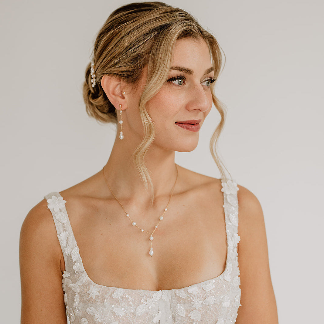 Joy | Brautschmuck Set mit echten Perlen