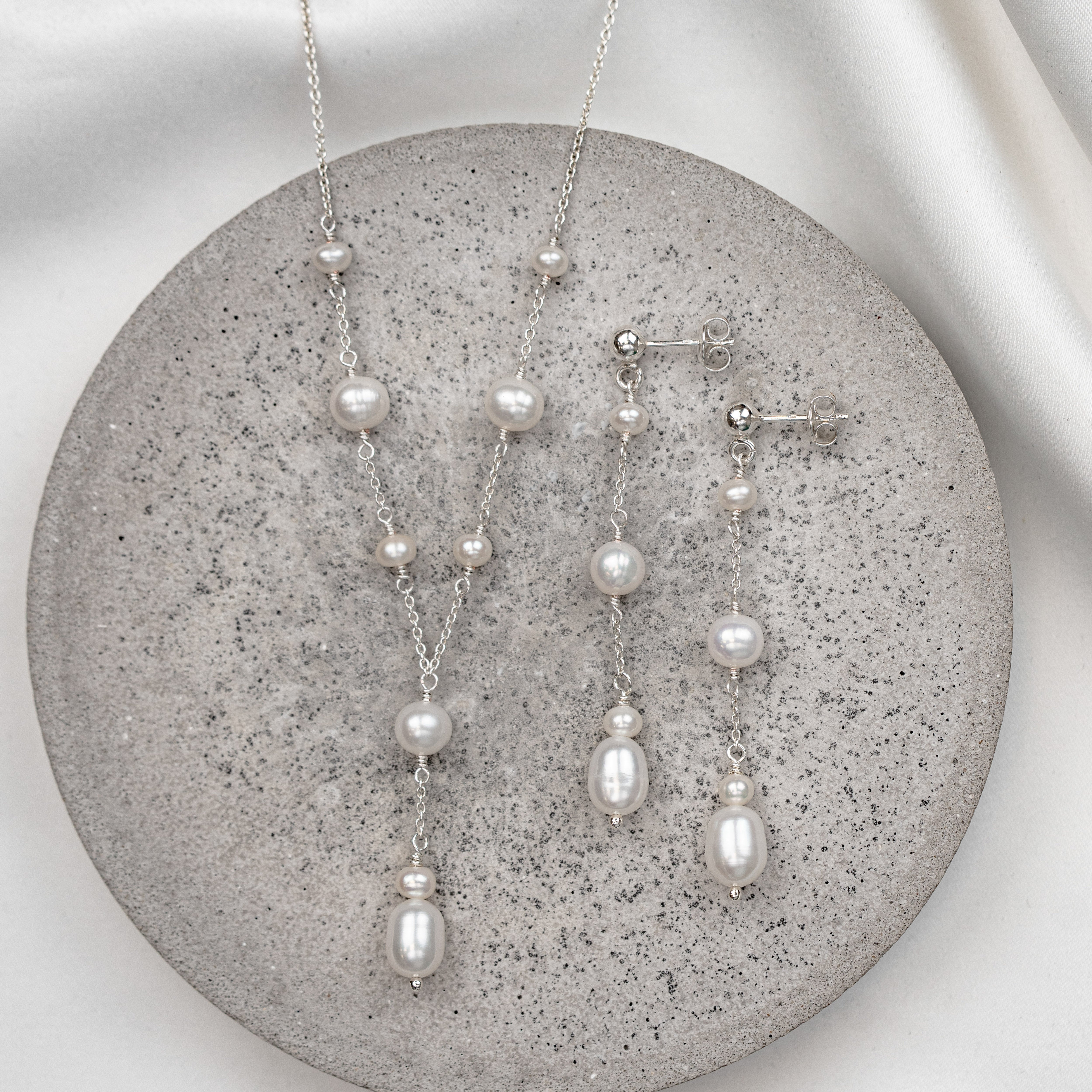 Joy | Brautschmuck Set mit echten Perlen