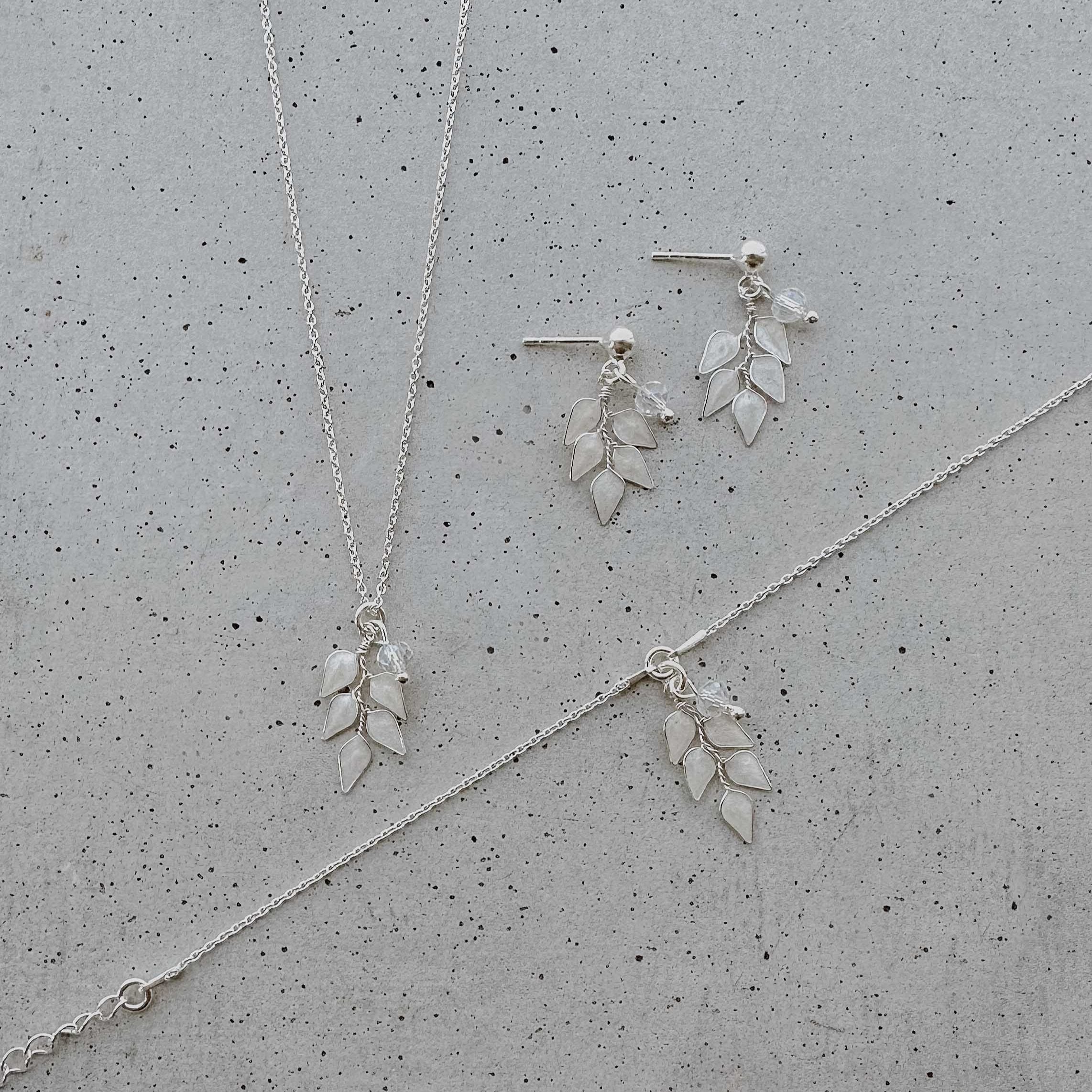 Lana | Brautschmuck Set mit Blättern