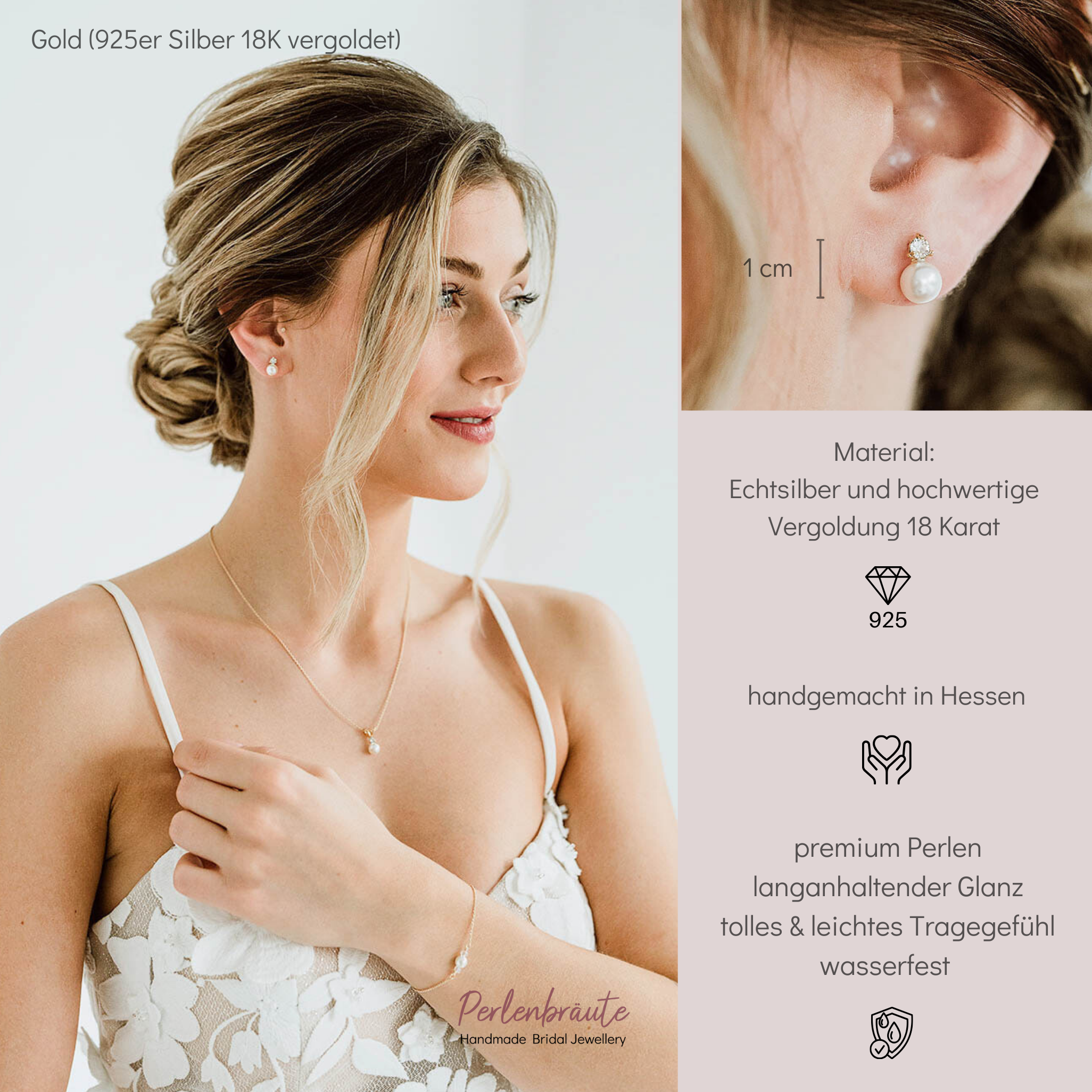 Smilla | zarte Brautohrstecker mit Zirkonia und Perle