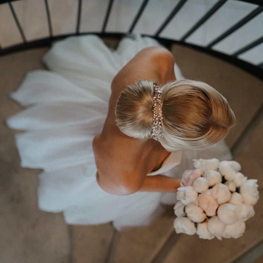 Luise | Haarschmuck Hochzeit, Headpiece mit Perlen und Kristallen